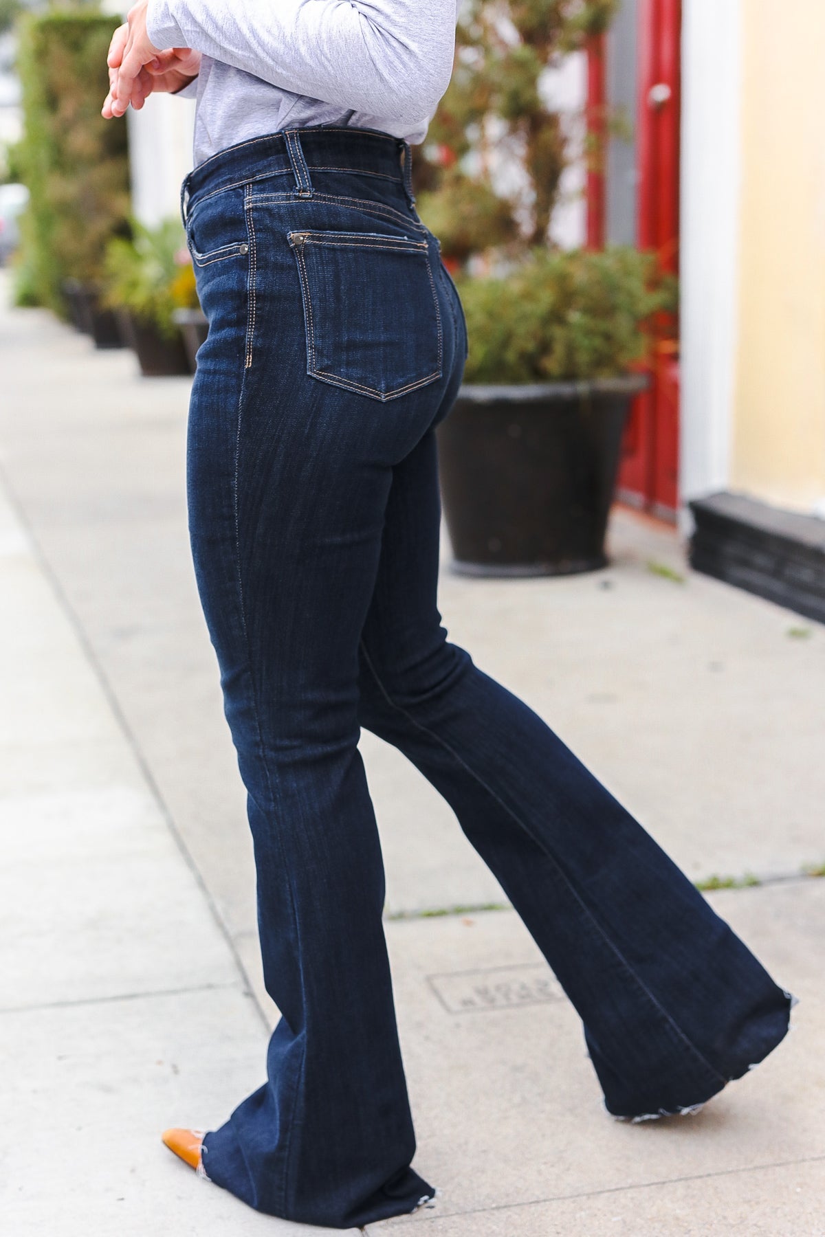 Judy Blue Dark Wash Raw Hem Jeans