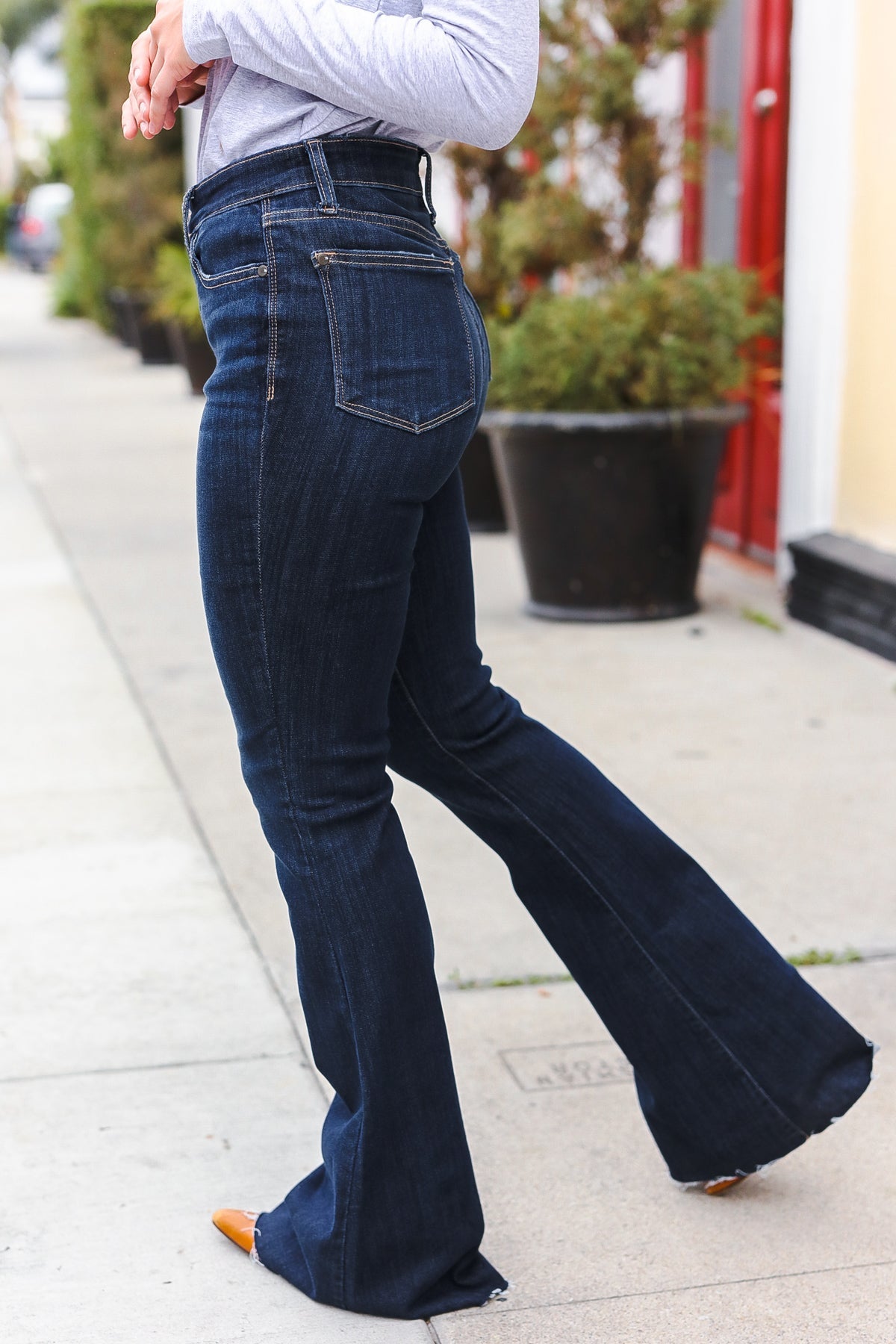 Judy Blue Dark Wash Raw Hem Jeans